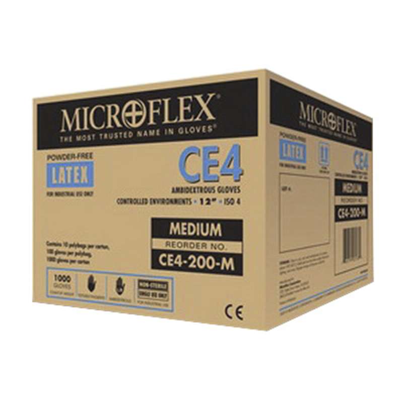MICROFLEX CE 4 Latex Gloves 1k/cs Small